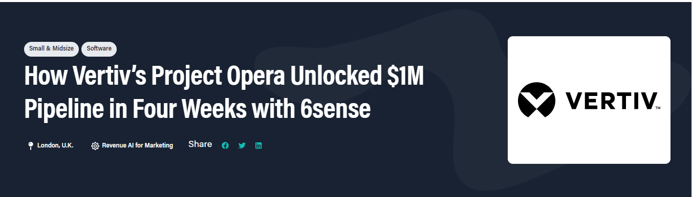 How Vertiv's Project Opera Unlocked $1M Pipeline in Four Weeks with 6sense 