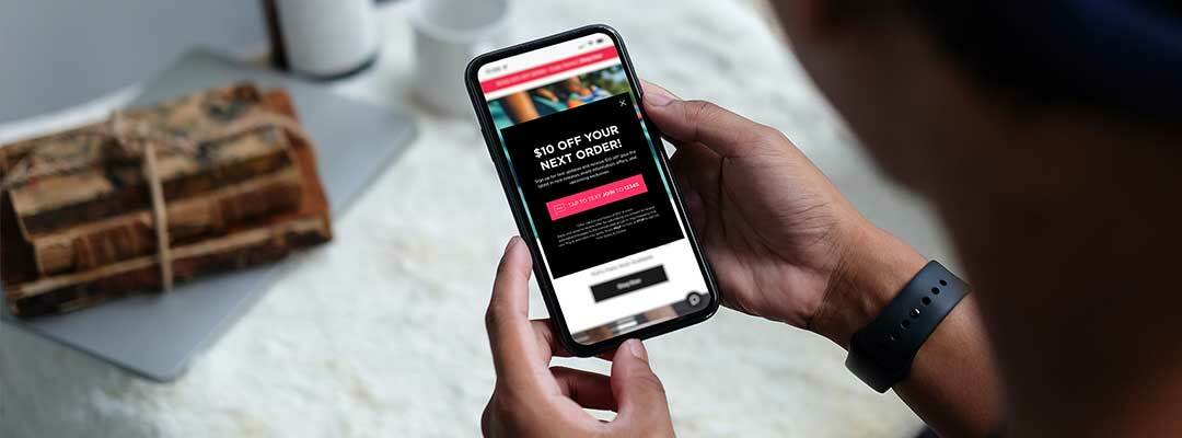 Text Message Tap-to-Join Mobile Popup