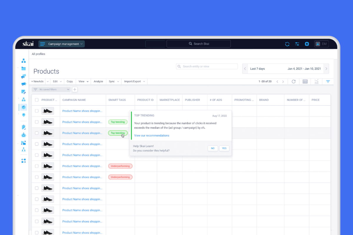 Trending Products: Shift budget according to product demand with key insights