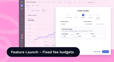 Introducing Fixed fee budgets: perfect for project-based work on a set fee
