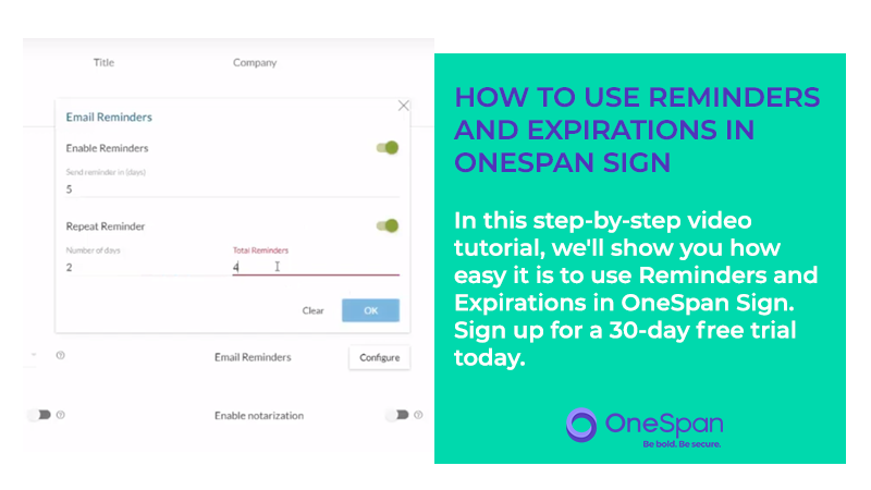 How to Use Reminders and Expirations in OneSpan Sign