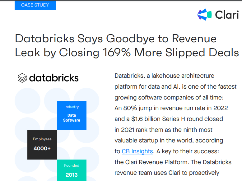 Databricks Says Goodbye to Revenue Leak by Closing 169% More Slipped Deals