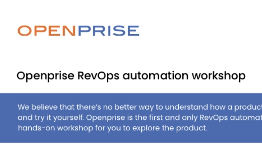 Openprise RevOps automation workshop