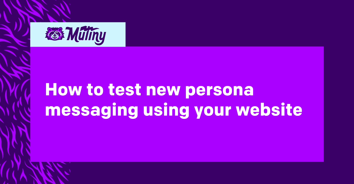 How to test messaging for new personas using your website 