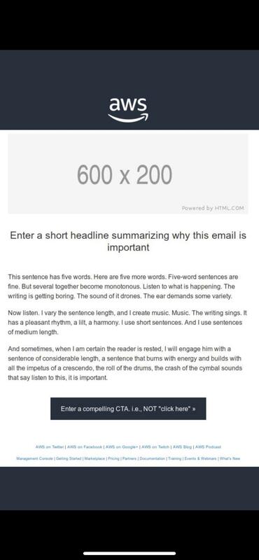 Amazon Email Template Sizing And Text Guidelines - Swipe File