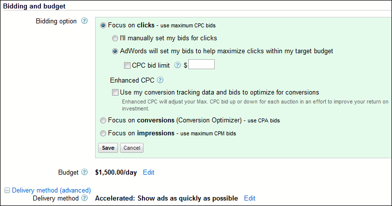 Guide to Google AdWords Bidding & Budget Settings