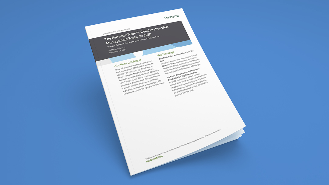 Smartsheet named a leader in The Forrester Wave™: Collaborative Work Management Tools, Q4 2020