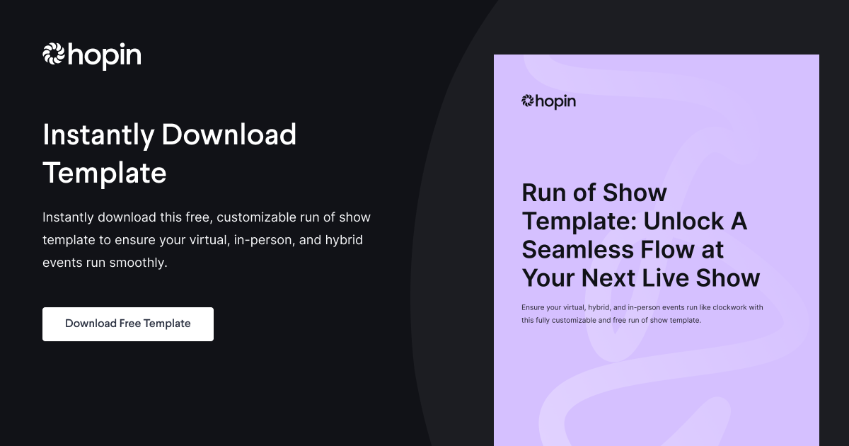 Free Run of Show Template for Events