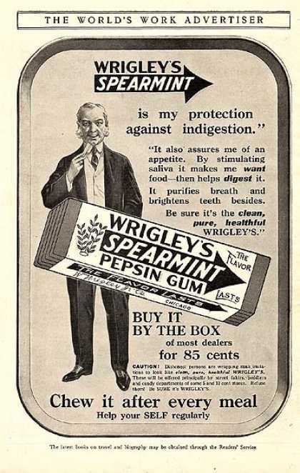 1914 Wrigley's Gum Print Ad - Swipe File