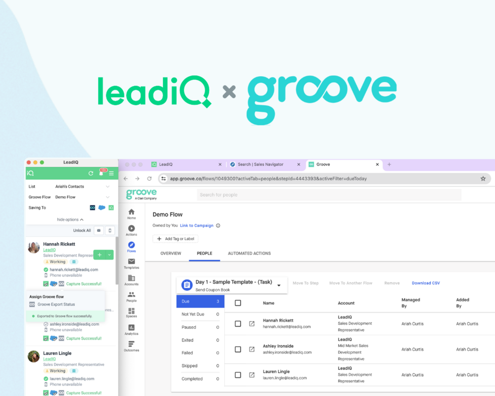 New Integration: LeadIQ + Groove