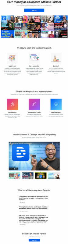 Sales page for affiliate program sparks ideas for creators - Swipe File