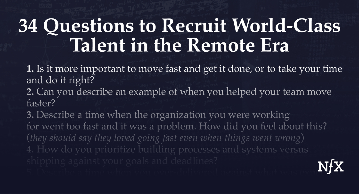34 Questions to Recruit World-Class Talent in the Remote Era