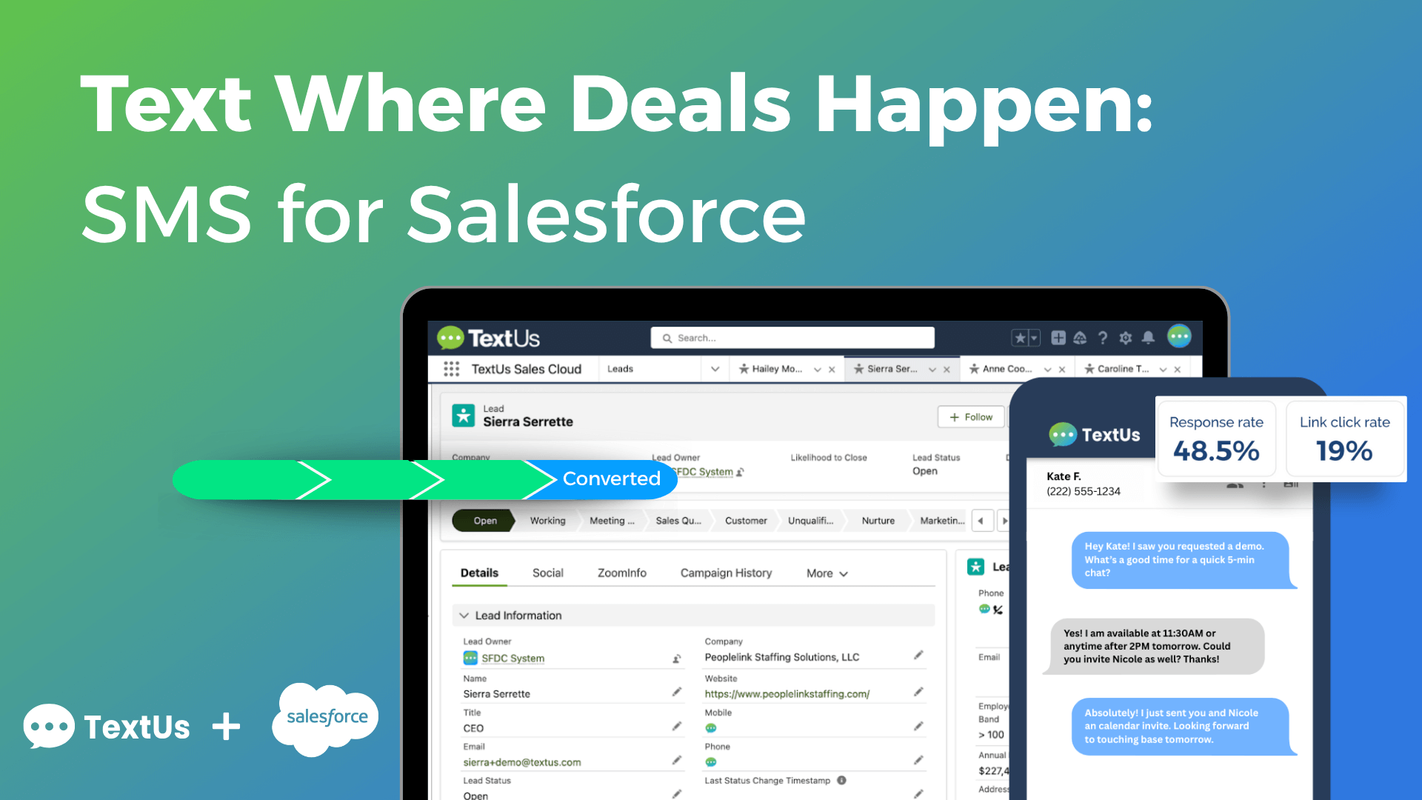 Text Where Deals Happen: SMS for Salesforce