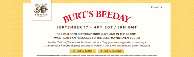 Burt's Bees Turns To Social Media Community To Host Global Beeday Celebration