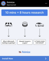 IG ad for newsletter shows value - Swipe File