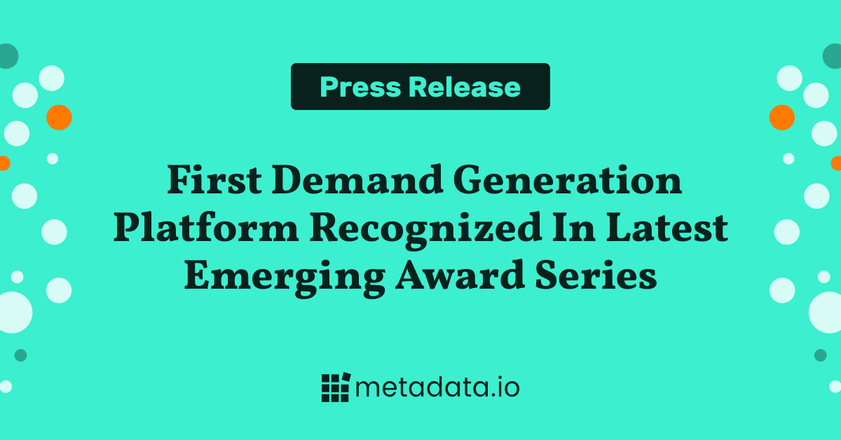 Metadata Named as Top Emerging Startup by Tracxn