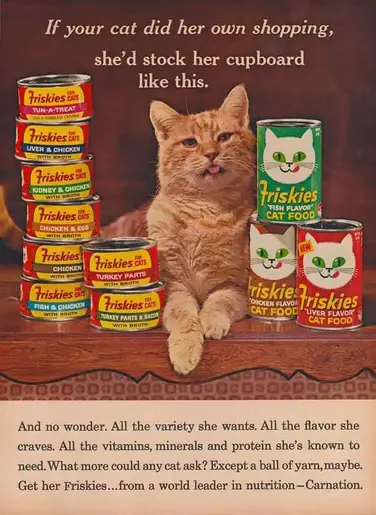 Friskies Cat Food Print Ad - Swipe File