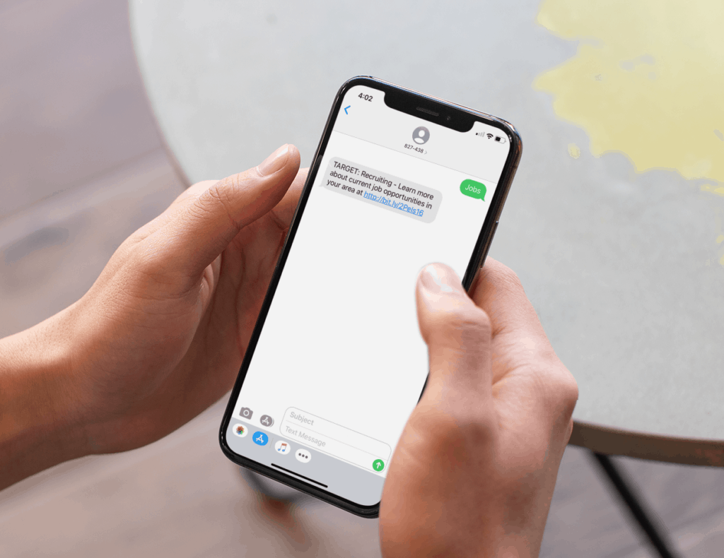 Text Message Recruiting Example From Target