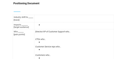 Positioning Document Template