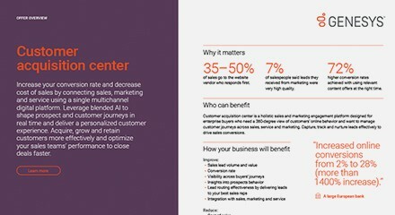 Customer acquisition center