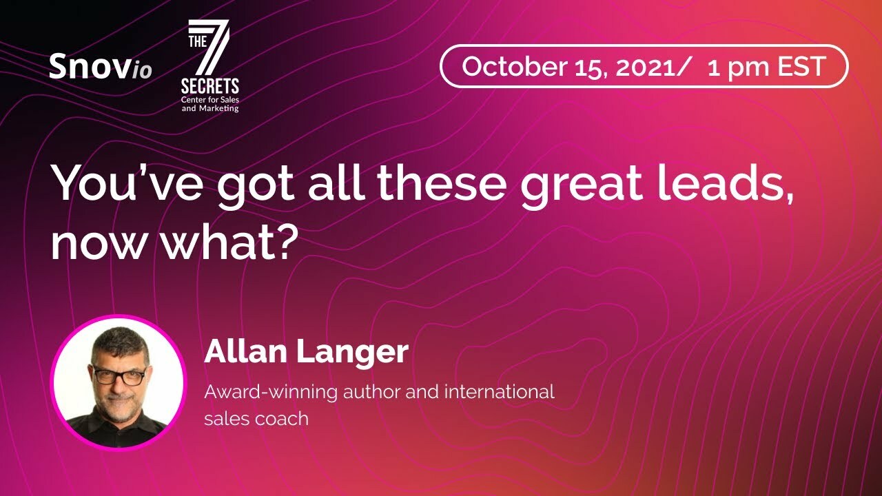 7 Secrets to Help Up Your Sales: Webinar with Allan Langer