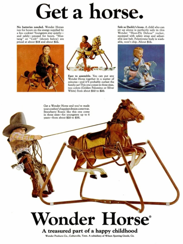 "Get a horse" 1966 magazine ad appealing to parents - Swipe File
