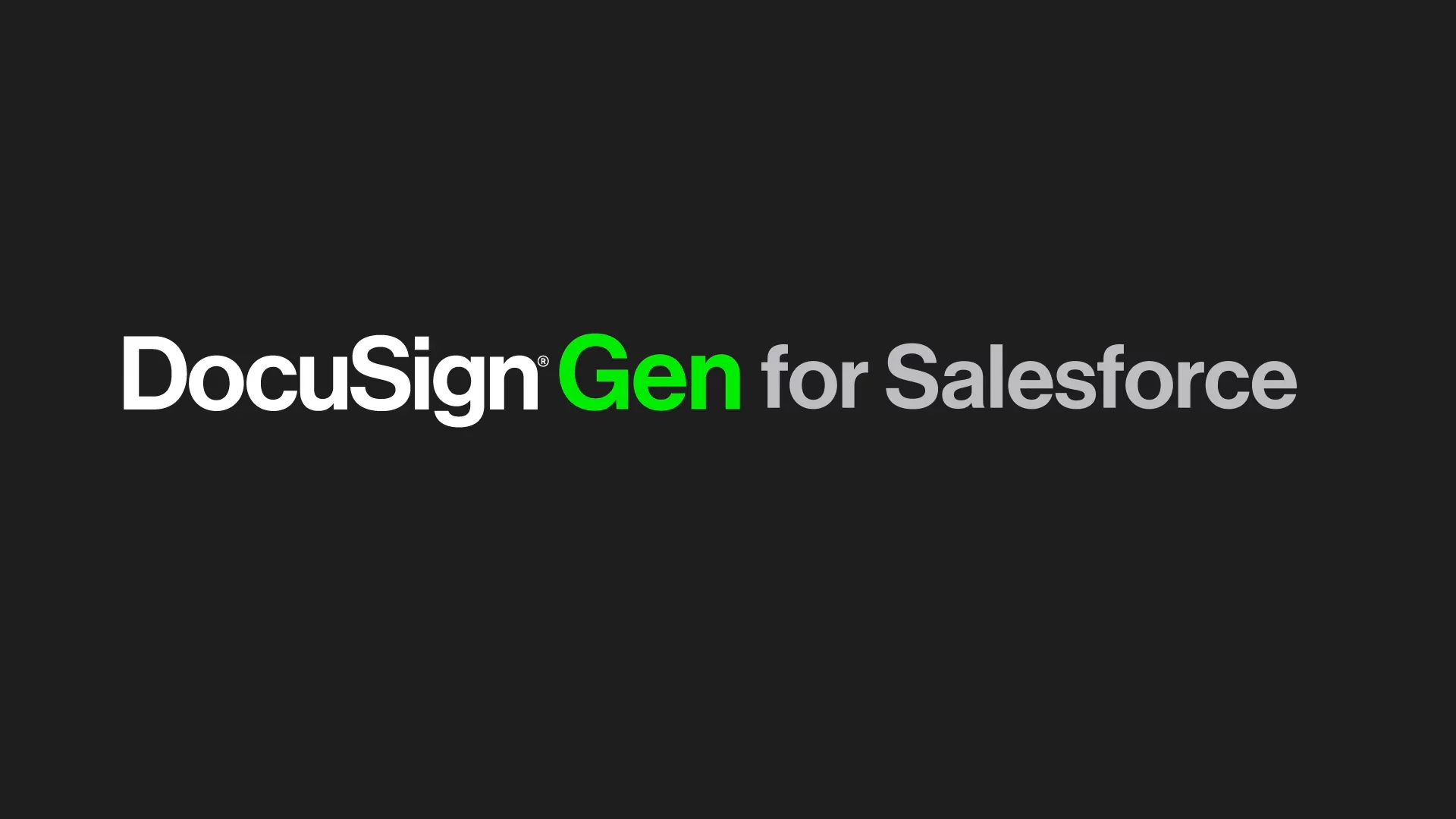 DocuSign Gen for Salesforce - Product Demo