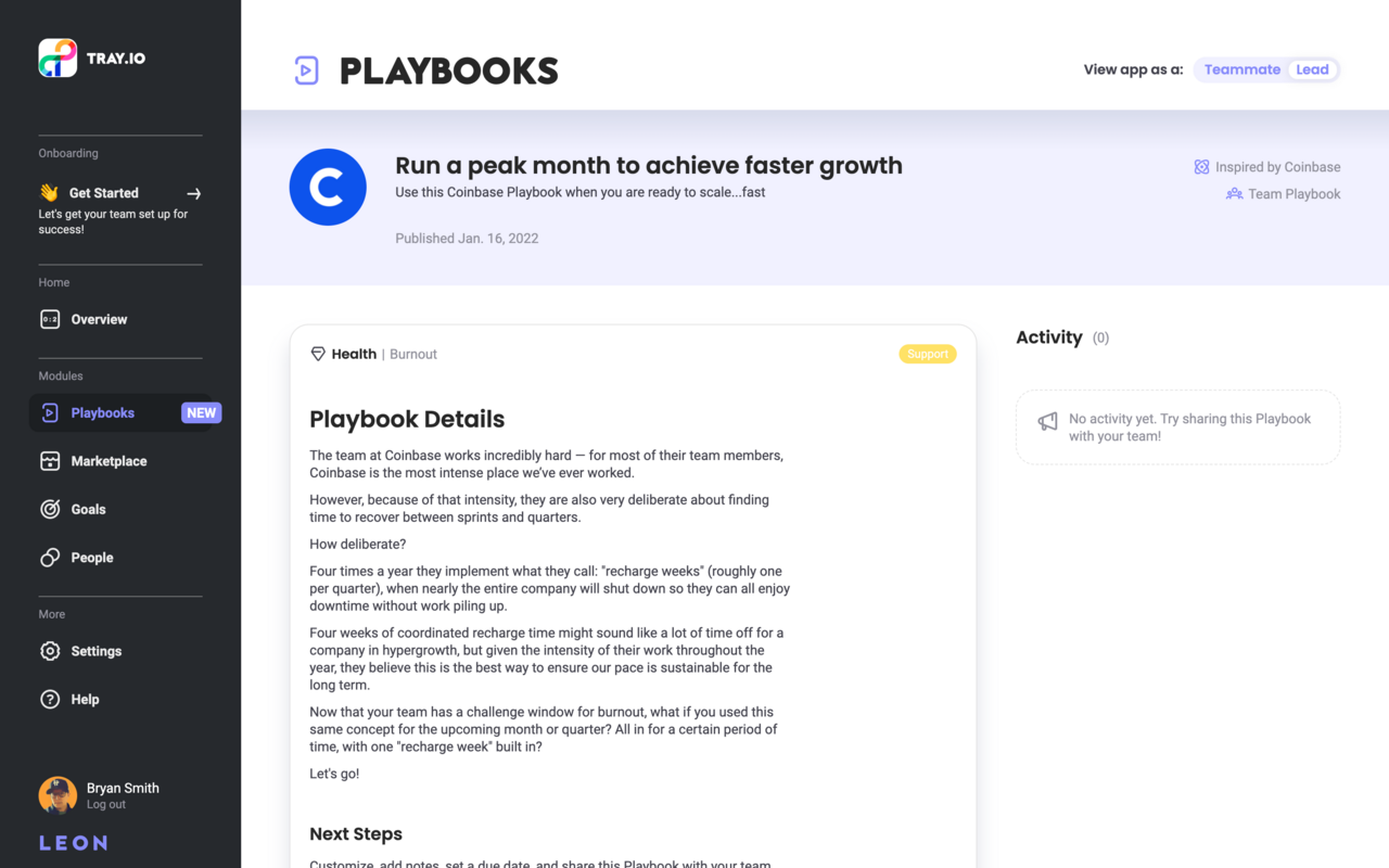 Coinbase and how they super-power performance using this Playbook.