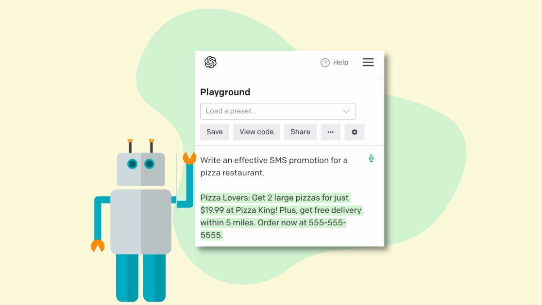 We used GPT-3 to write 3 promotional text messages and the results were impressive