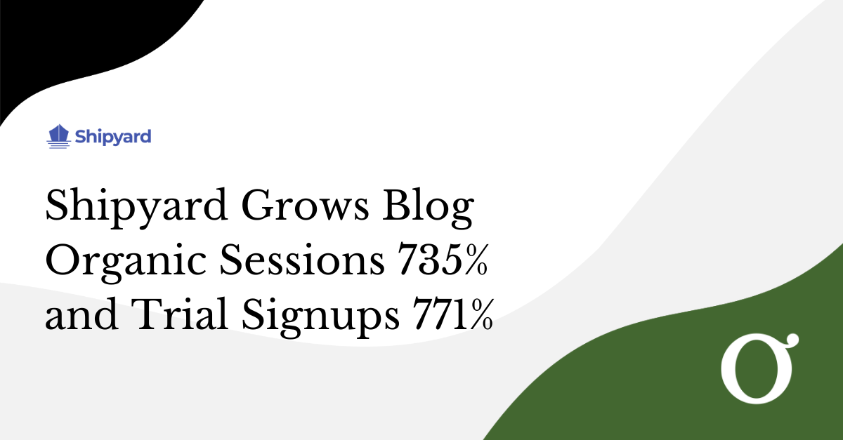 Shipyard Grows Blog Organic Sessions by 735% and Trial Account Creations by 771%