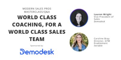 World Class Coaching for a World Class Sales Team