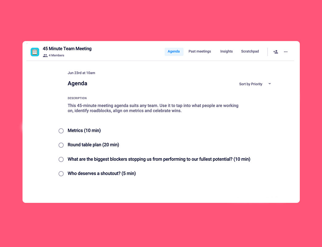 The 45-Minute Team Meeting Agenda Template