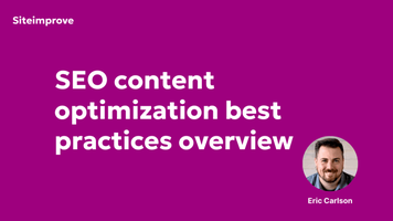 SEO Content Optimization Best Practices Overview