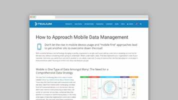 How to Approach Mobile Data Management