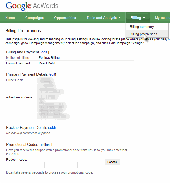 Google AdWords Billing: Know Your AdWords Billing Options