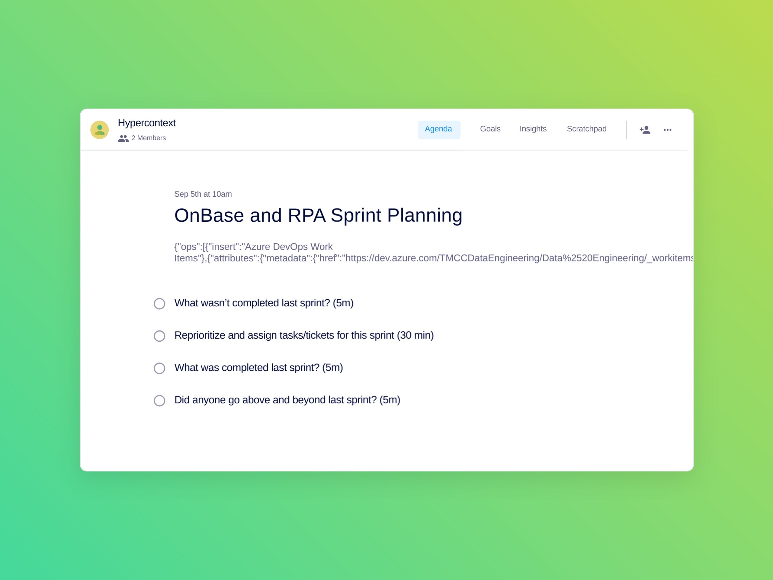 Onbase and rpa sprint planning template (4 topics and ideas)