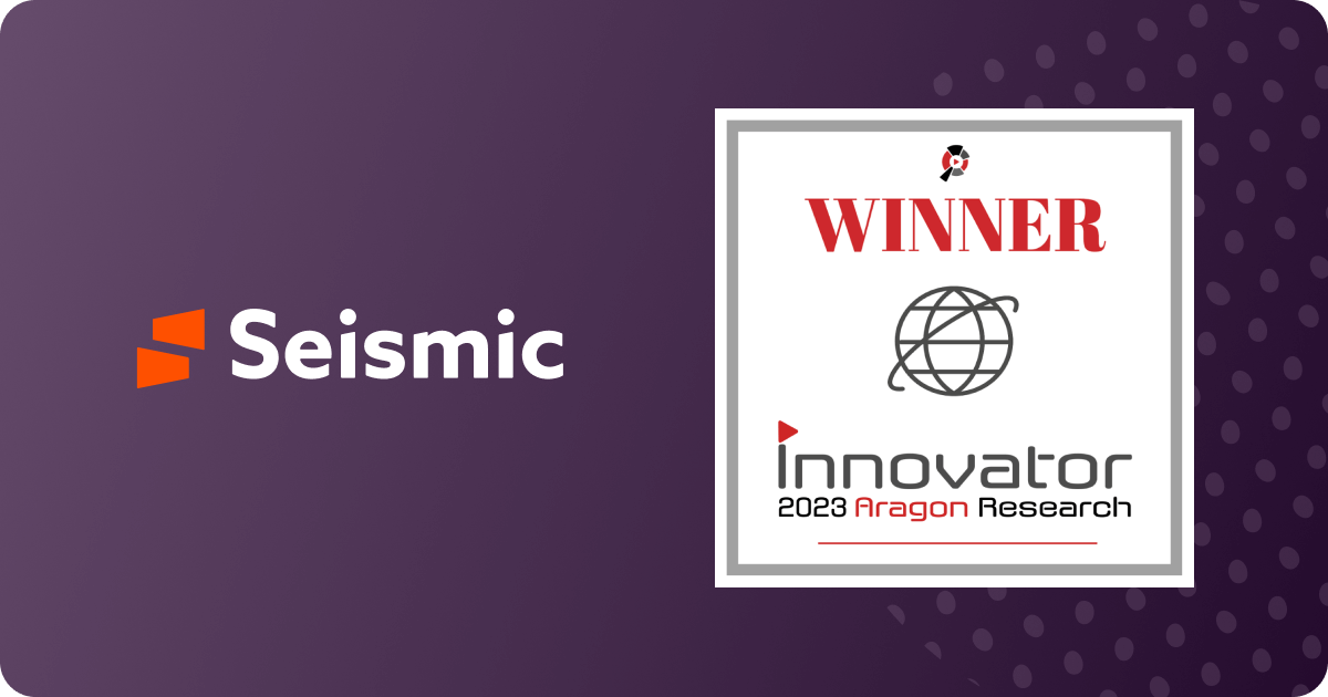 Seismic Wins 2023 Aragon Research Innovation Award for Sales Enablement