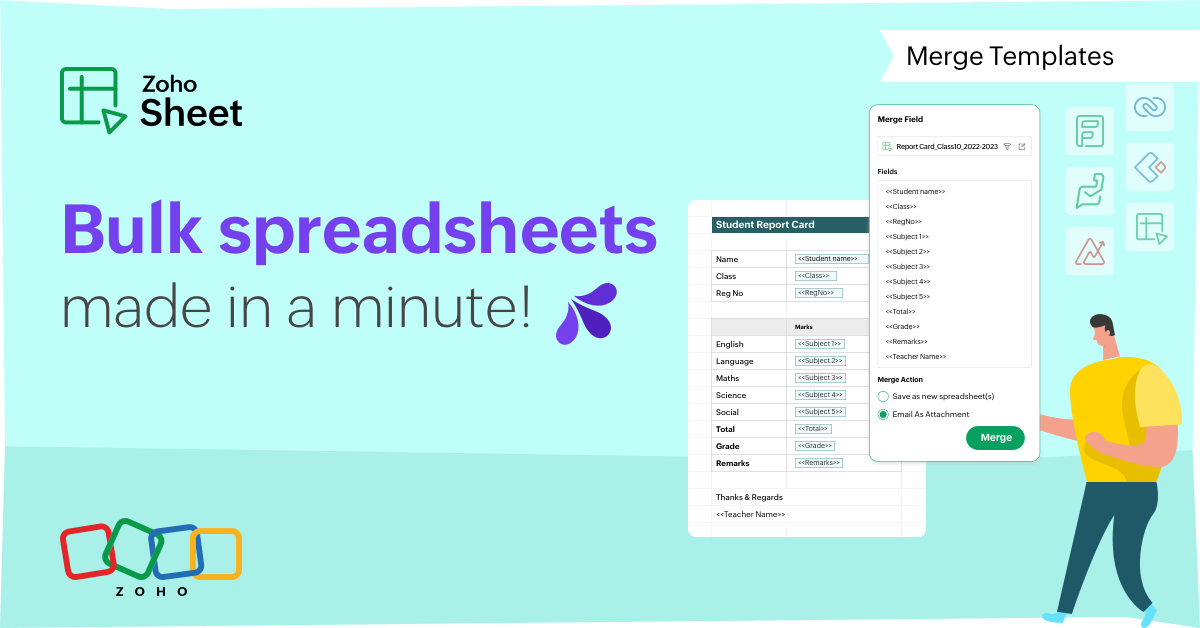 Introducing Merge Template in Zoho Sheet-a smart way of working with dynamic data records in bulk!