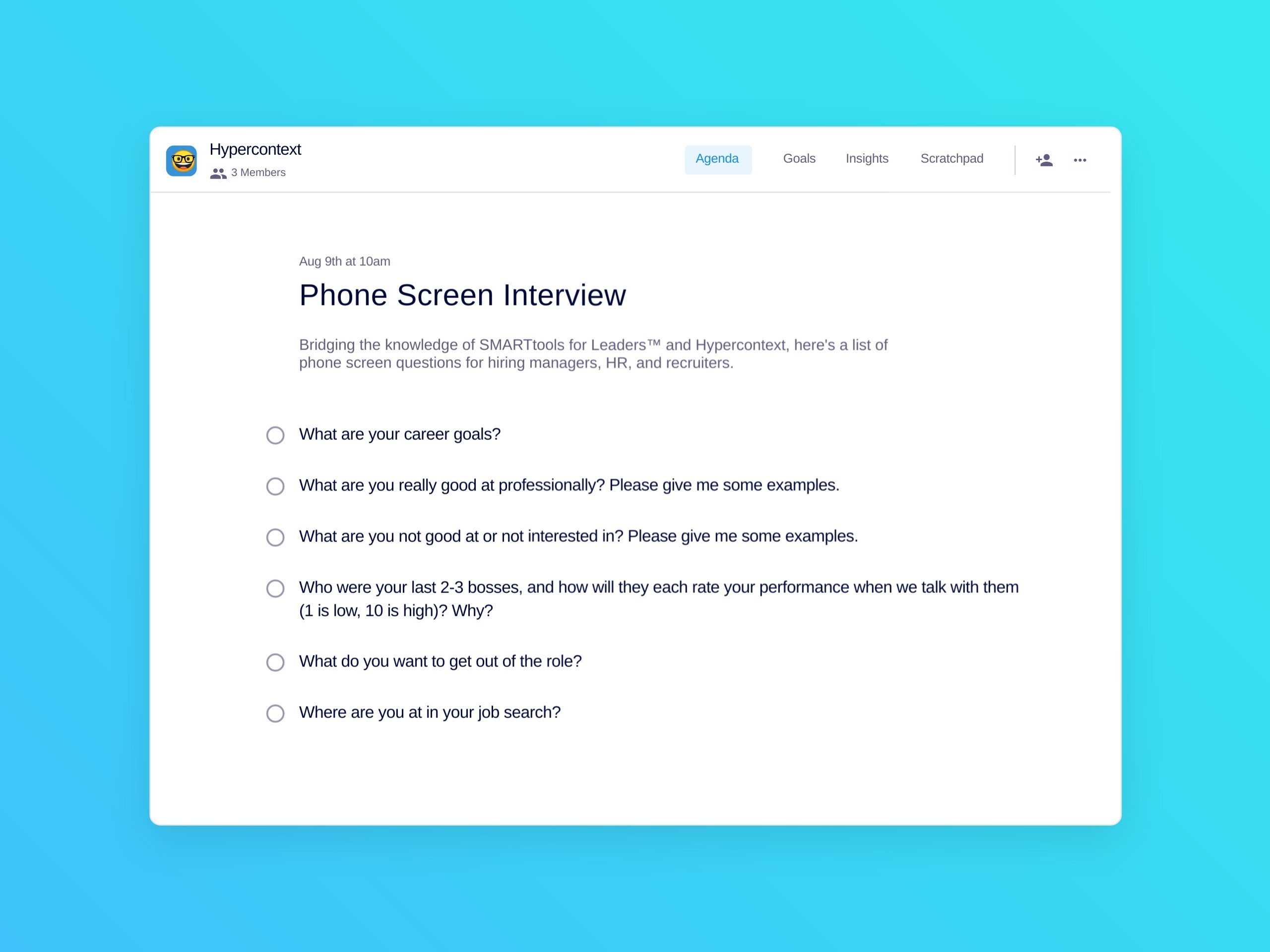 Phone screen interview template (6 topics and ideas)