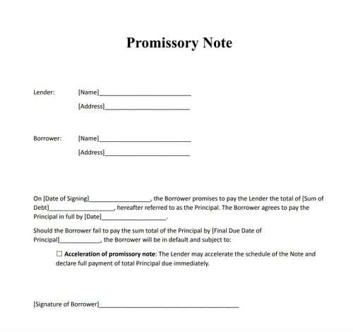 Free Promissory Note Template in Word & PDF