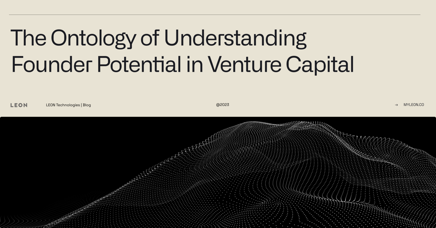 The Ontology of Understanding Founder Potential in Venture Capital