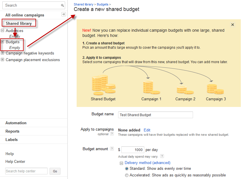 How to Set Your AdWords Budget: New Shared AdWords Budget Options