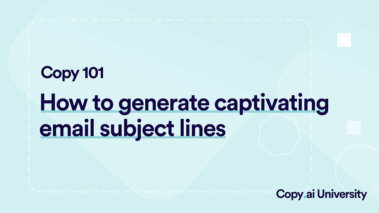 How to Generate Email Subject Lines Using Copy.ai