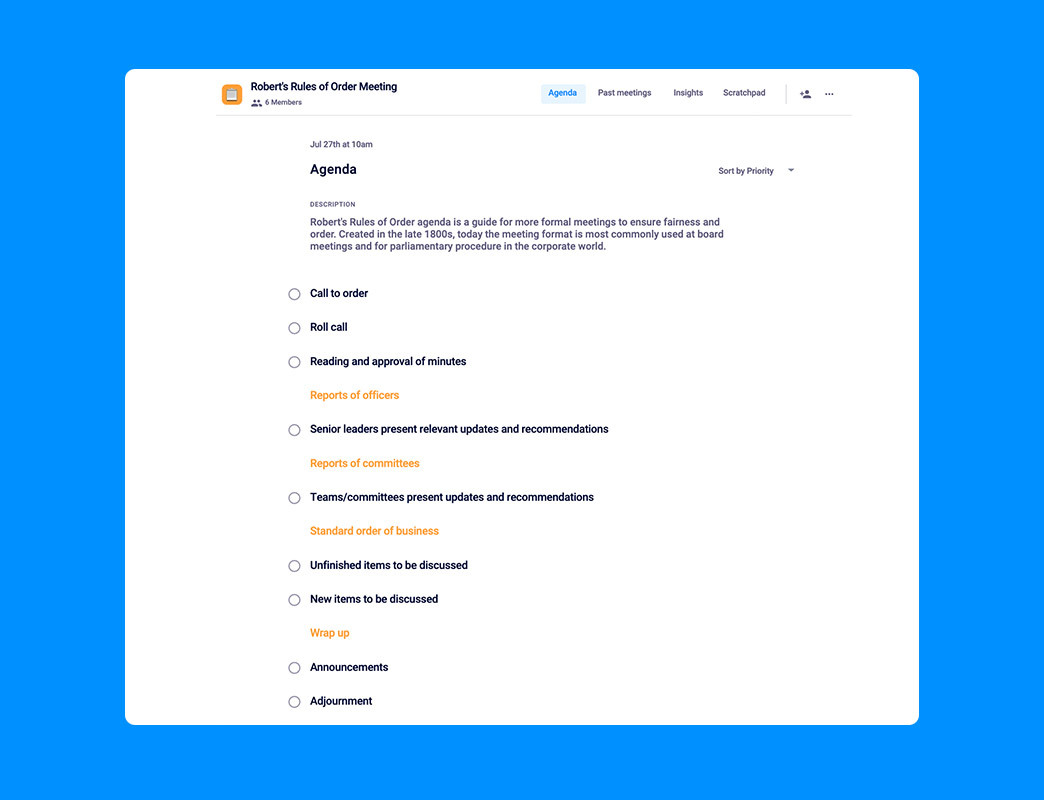 How to use Robert's Rules of Order agenda for your next meeting