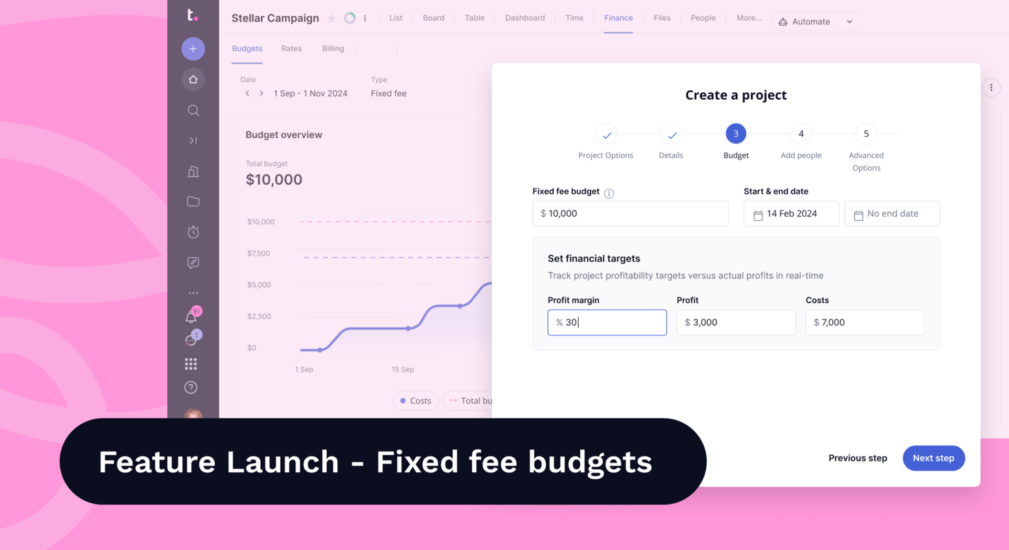 Introducing Fixed fee budgets: perfect for project-based work on a set fee