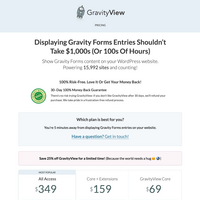 Teardown: GravityView's Pricing Page