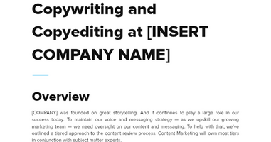 Copywriting and Copyediting Process