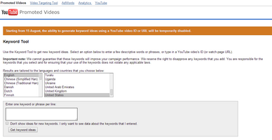 A User's Guide to the YouTube Keyword Tool