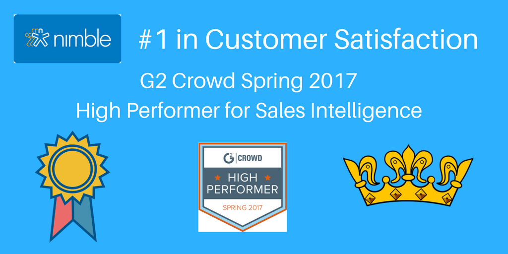Nimble Wins #1 Honors in Customer Satisfaction for Sales Intelligence