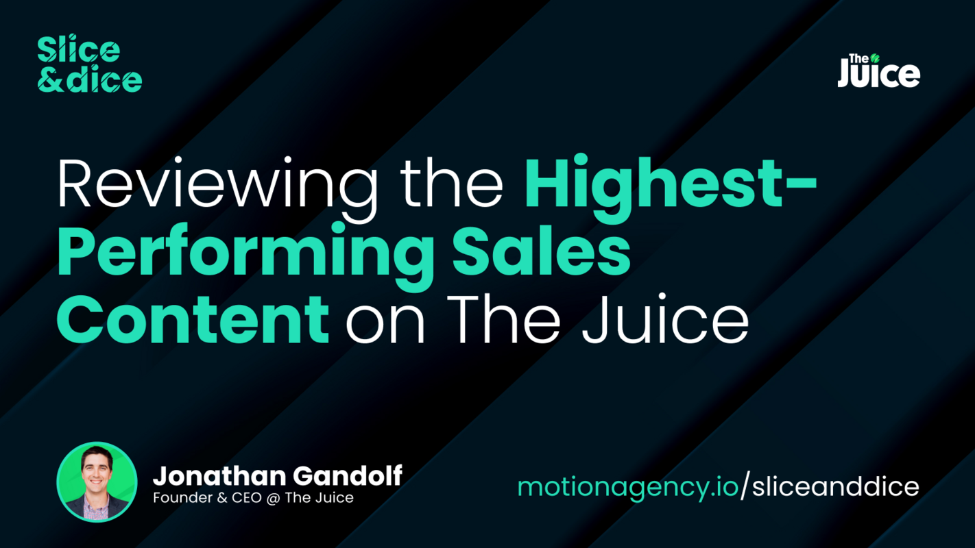 Reviewing the Highest-Performing Sales Content on The Juice with Jonathan Gandolf